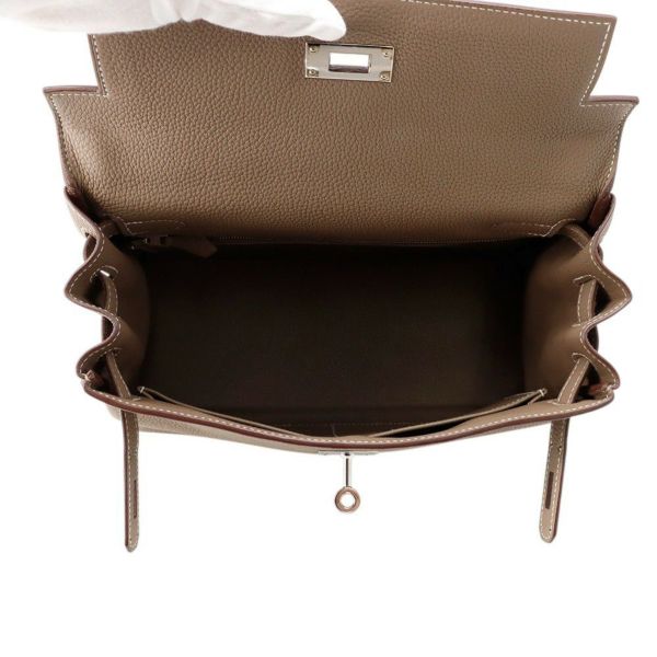 エルメス ハンドバッグ ケリー28 内縫い エトゥープ/シルバー金具 トゴ Y刻印 ２wayショルダー