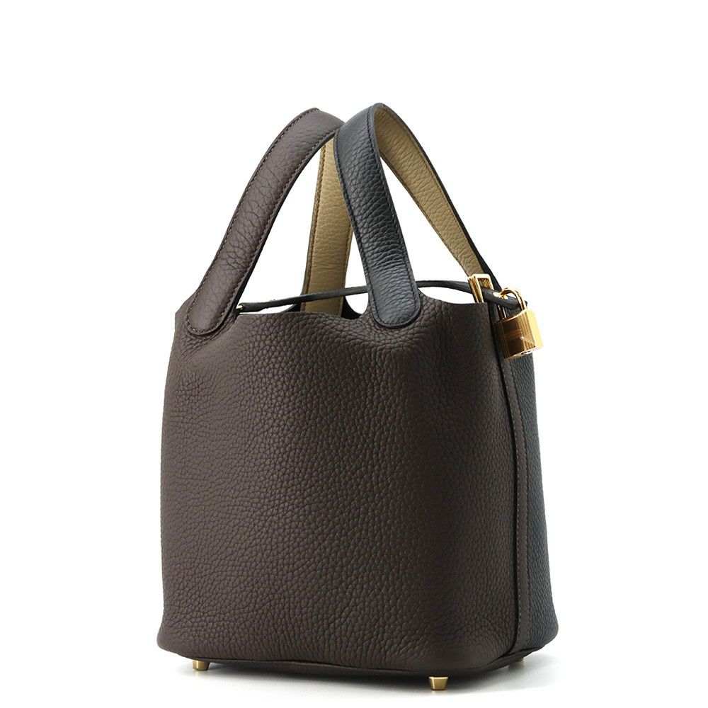 エルメス ピコタンロックPM カザック2 ブラック/マカサー/ベージュマルファ/ゴールド金具 トリヨンクレマンス W刻印