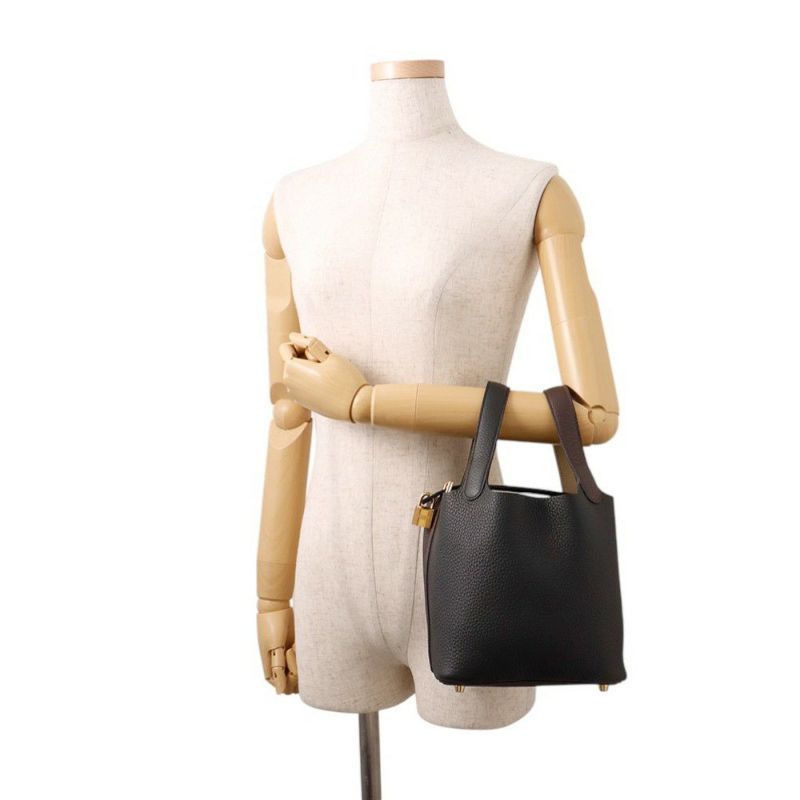 エルメス ピコタンロックPM カザック2 ブラック/マカサー/ベージュマルファ/ゴールド金具 トリヨンクレマンス W刻印