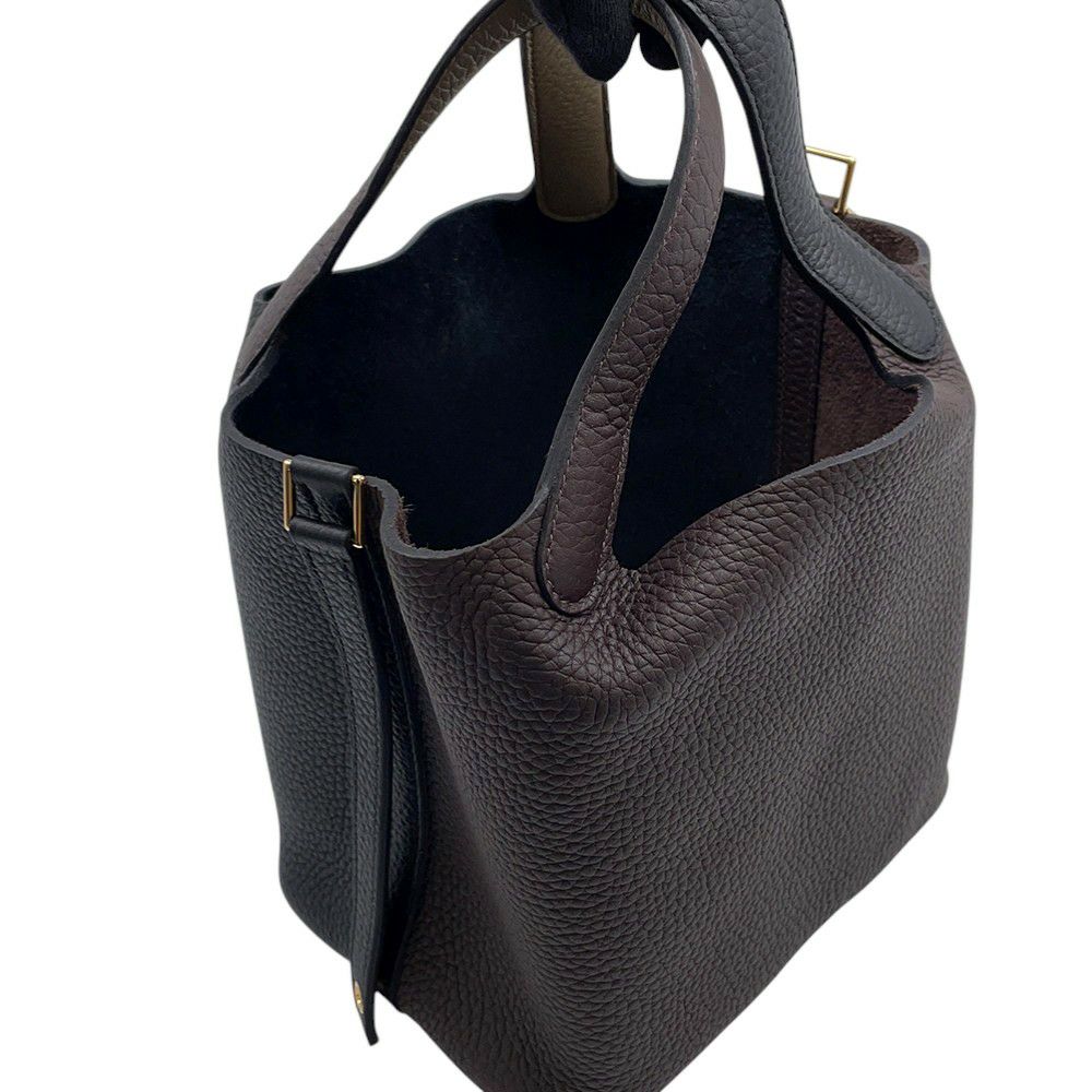 エルメス ピコタンロックPM カザック2 ブラック/マカサー/ベージュマルファ/ゴールド金具 トリヨンクレマンス W刻印