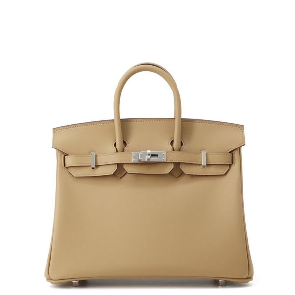 エルメス バーキン25 ビスキュイ/シルバー金具 スイフト K刻印 HERMES Birkin ハンドバッグ