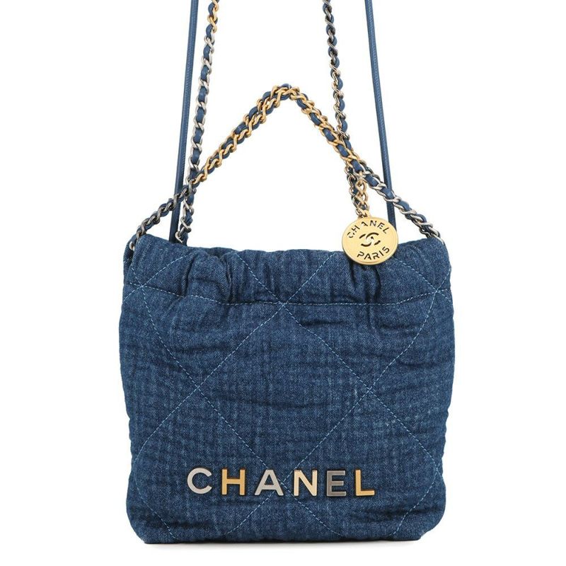 シャネル ハンドバッグ CHANEL 22 ミニ ココマーク デニム コットン AS3980 CHANEL 2wayショルダーバッグ