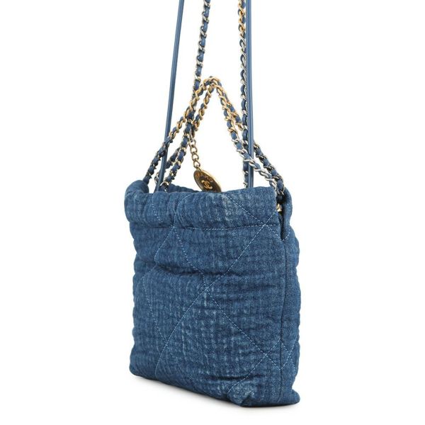 シャネル ハンドバッグ CHANEL 22 ミニ ココマーク デニム コットン AS3980 CHANEL 2wayショルダーバッグ