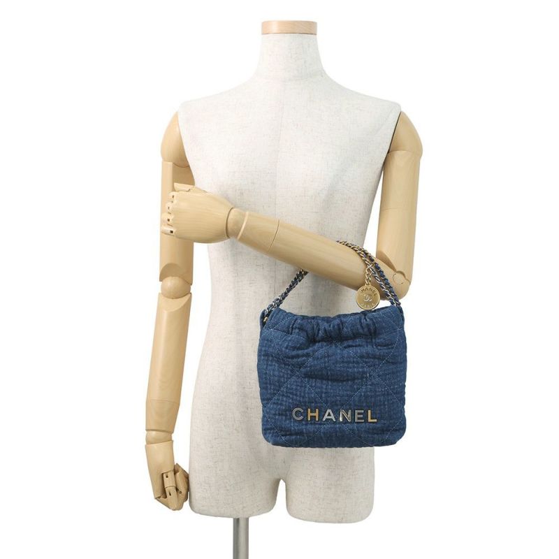 シャネル ハンドバッグ CHANEL 22 ミニ ココマーク デニム コットン AS3980 CHANEL 2wayショルダーバッグ