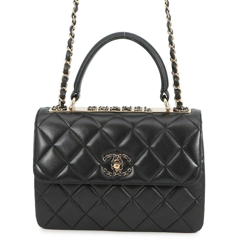 シャネル ハンドバッグ ココマーク マトラッセ トレンディCC ラムスキン A92236 CHANEL 2way チェーンショルダー 黒