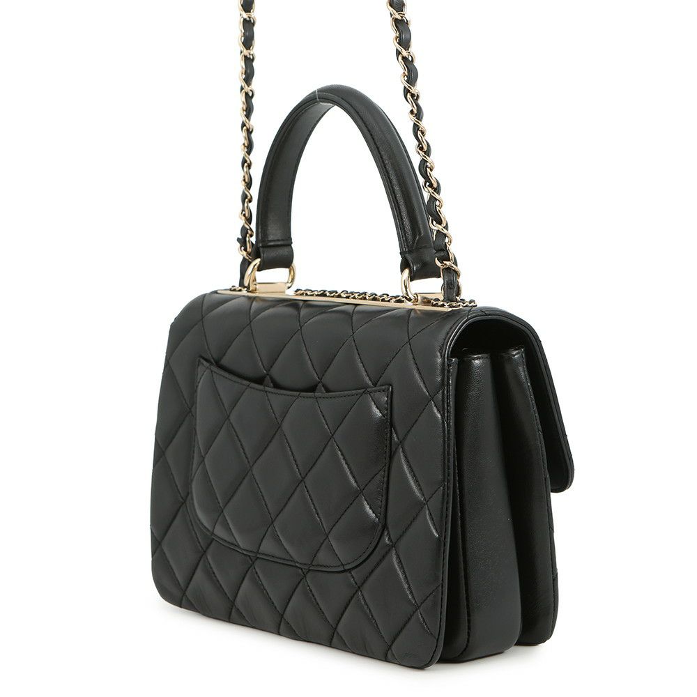 シャネル ハンドバッグ ココマーク マトラッセ トレンディCC ラムスキン A92236 CHANEL 2way チェーンショルダー 黒