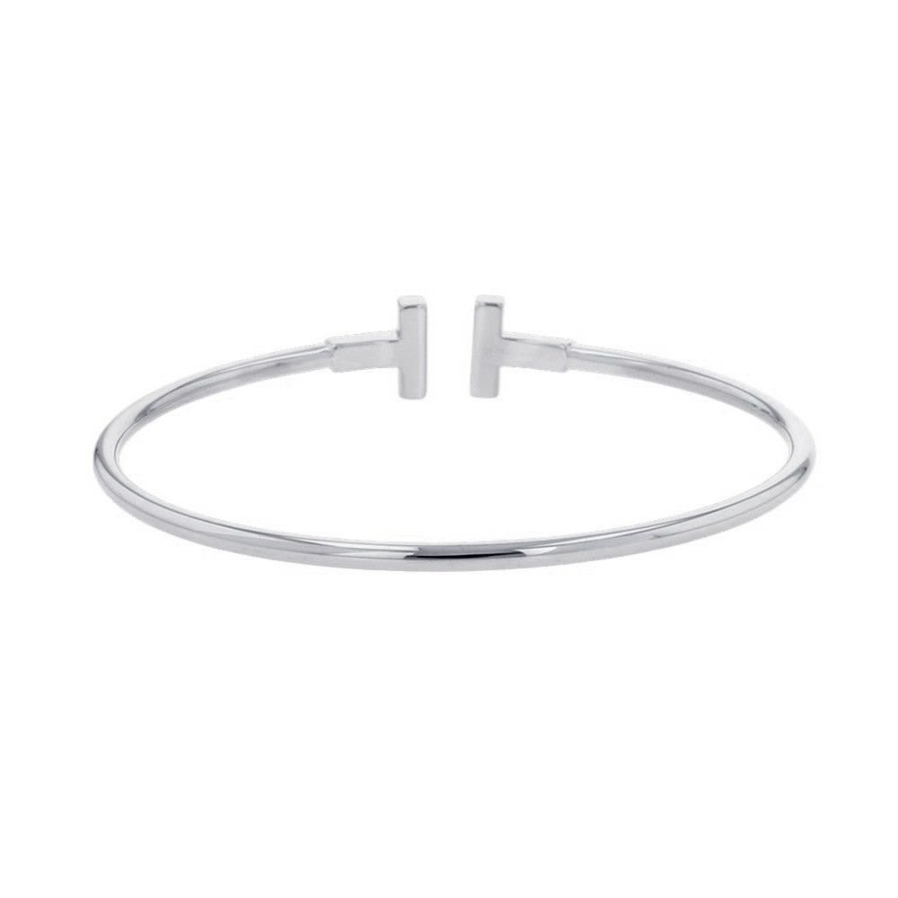 ティファニー ブレスレット Tワイヤー ブレスレット ラージ ダイヤモンド 計0.24ct K18WGホワイトゴールド 60010749 バングル