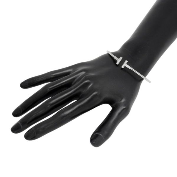 ティファニー ブレスレット Tワイヤー ブレスレット ラージ ダイヤモンド 計0.24ct K18WGホワイトゴールド 60010749 バングル