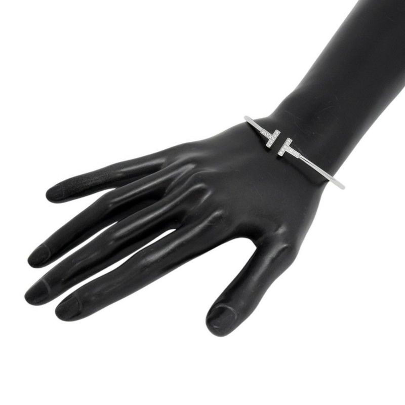 ティファニー ブレスレット Tワイヤー ブレスレット ラージ ダイヤモンド 計0.24ct K18WGホワイトゴールド 60010749 バングル