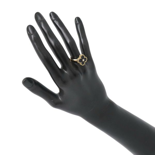 ヴァンクリーフ＆アーペル リング ヴィンテージ アルハンブラ リング オニキス/ダイヤ 1P 0.05ct K18YG サイズ53 VCARA41000 指輪