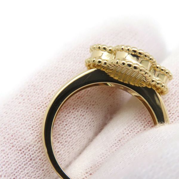 ヴァンクリーフ＆アーペル リング ヴィンテージ アルハンブラ カーネリアン/ダイヤ 1P 0.05ct K18YG サイズ53 VCARD40800 指輪