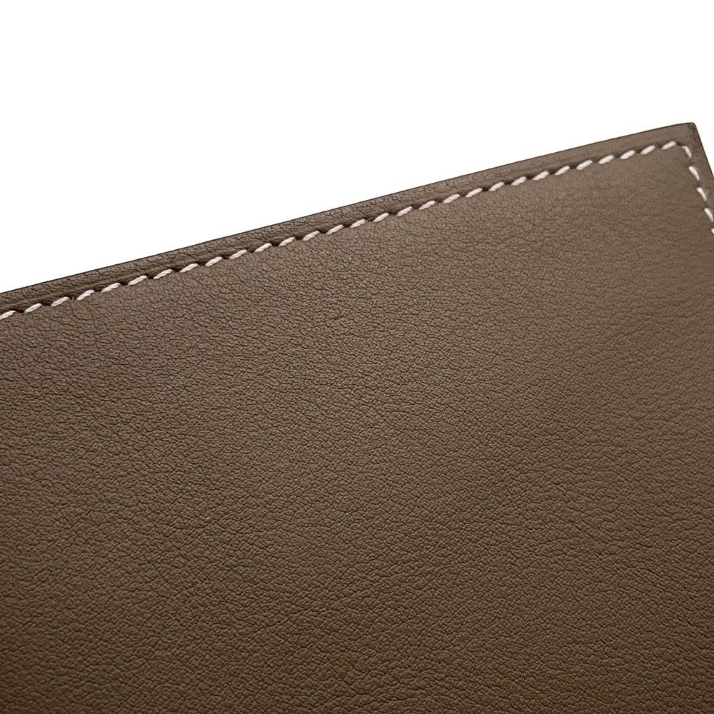 エルメス 二つ折り長財布 シチズンツイル ロング エトゥープ/シルバー金具 スイフト B刻印 メンズ