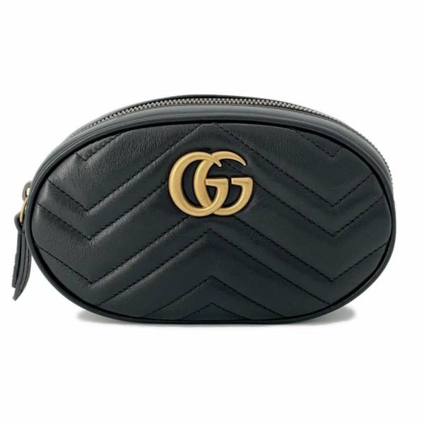 グッチ ウエストバッグ GGマーモント キルティングレザー ベルトバッグ 476434 GUCCI ウエストポーチ 黒