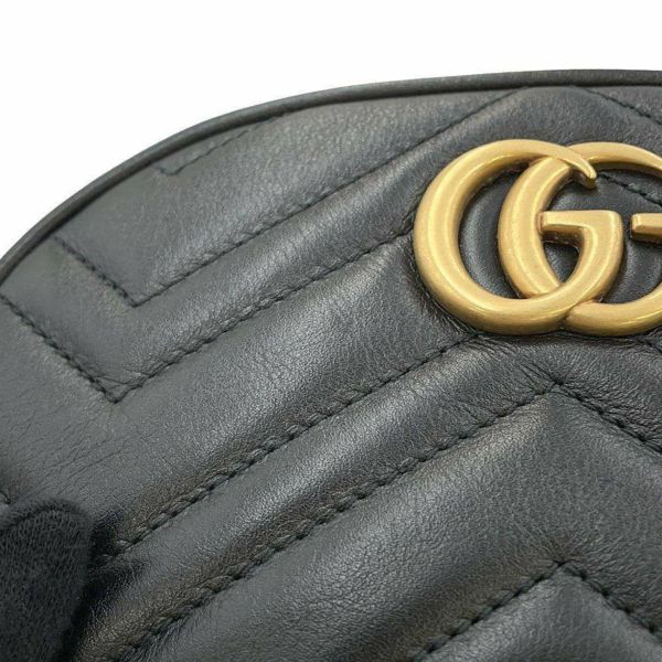 グッチ ウエストバッグ GGマーモント キルティングレザー ベルトバッグ 476434 GUCCI ウエストポーチ 黒