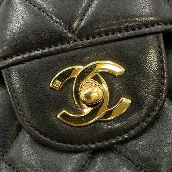 シャネル チェーンショルダーバッグ マトラッセ Wフェイス ココマーク ラムスキン CHANEL 黒 ダブルフェイス