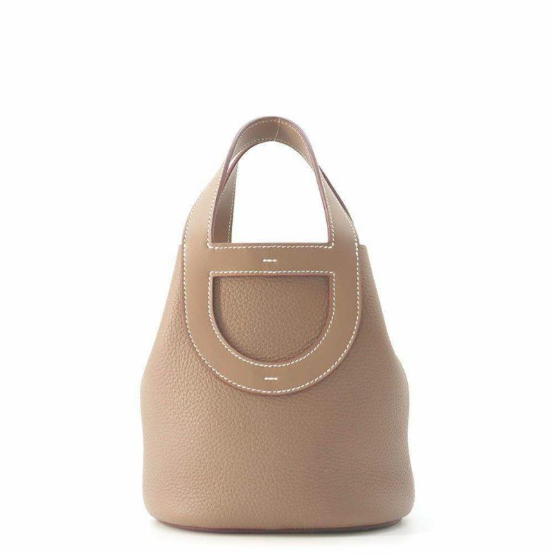 エルメス ハンドバッグ インザループ 18 エトゥープ/シルバー金具 トリヨンクレマンス B刻印