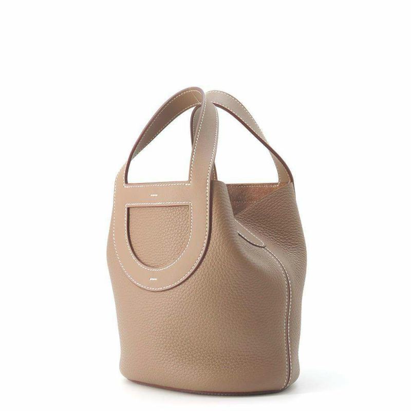 エルメス ハンドバッグ インザループ 18 エトゥープ/シルバー金具 トリヨンクレマンス B刻印