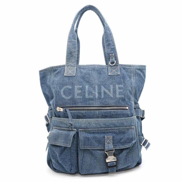 セリーヌ トートバッグ ロゴ デニム 116072GD2.07DU CELINE ショルダーバッグ