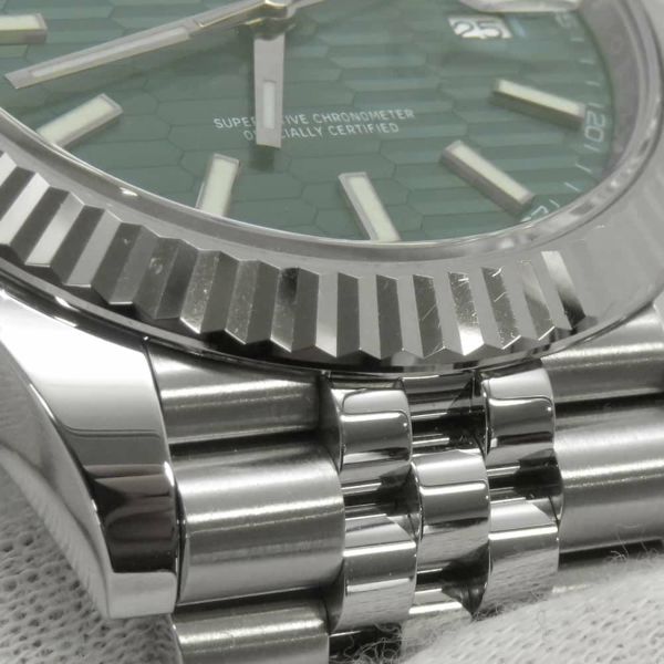 ロレックス デイトジャスト41 SS/K18WG 126334 ROLEX 腕時計 ミントグリーンフルーテッド文字盤