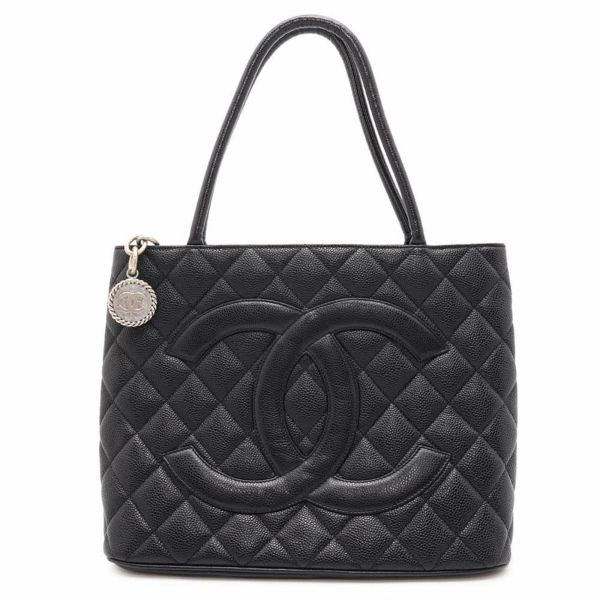 シャネル トートバッグ 復刻トート マトラッセ ココマーク キャビアスキン A01804 CHANEL 黒