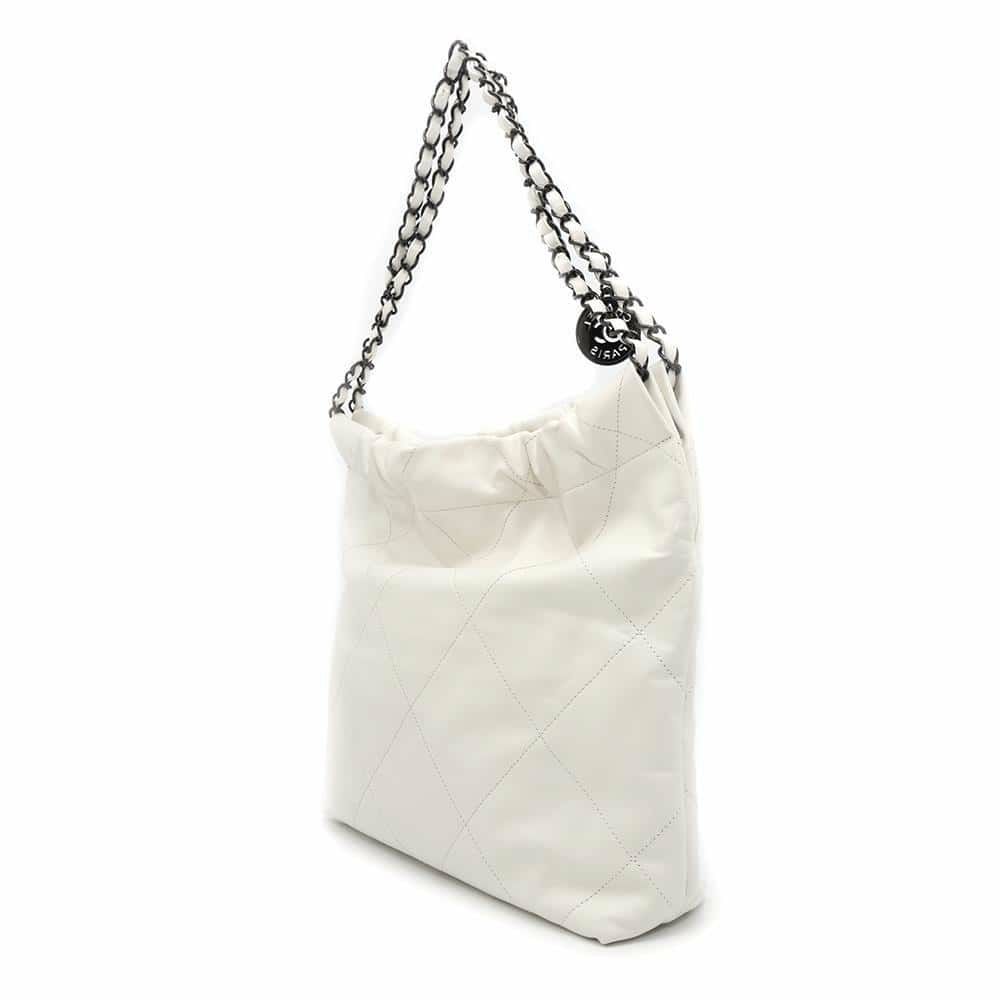 シャネル チェーンショルダーバッグ CHANEL22 スモール カーフスキン AS3260 CHANEL ポーチ付き 白