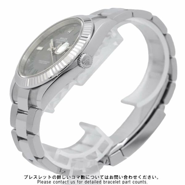 ロレックス デイトジャスト41 SS/K18WG ランダムシリアル ルーレット 126334 ROLEX 腕時計 スレート文字盤 ローマン