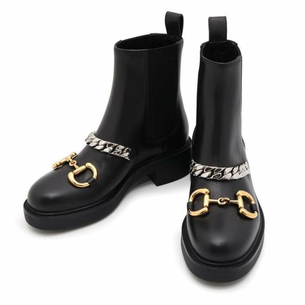 グッチ ブーツ ホースビット チェーン付 チェルシー レザー レディースサイズ36 1/2 670393 GUCCI 靴 黒 | 中古・新品 ブランド販売ギャラリーレア公式通販