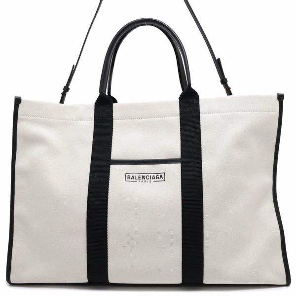 バレンシアガ トートバッグ ハードウェア ラージ キャンバス 671403 BALENCIAGA 2wayショルダーバッグ 黒