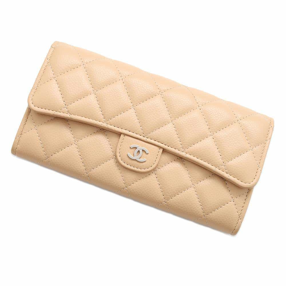 近年タイプ CHANEL シャネル マトラッセ フラップロングウォレット 長