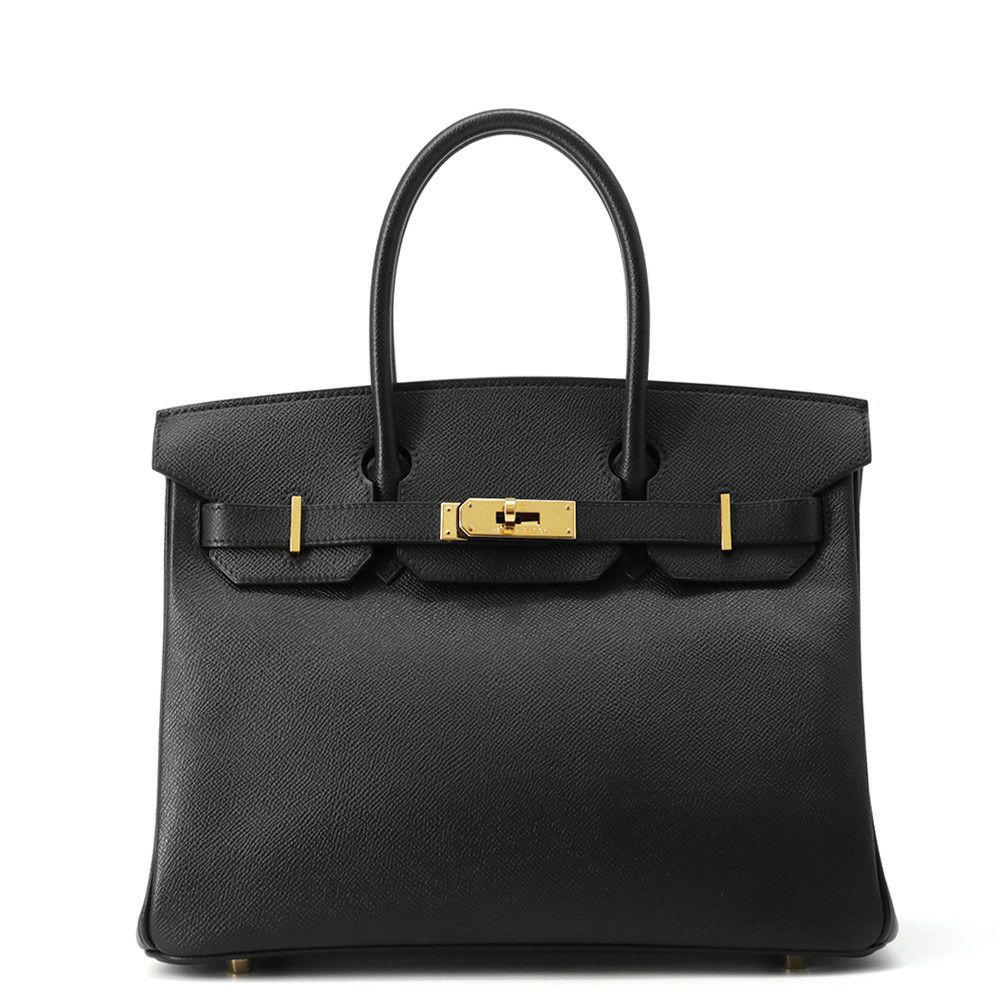 エルメス バーキン30 ブラック/ゴールド金具 エプソン □J刻印 HERMES Birkin ハンドバッグ 黒