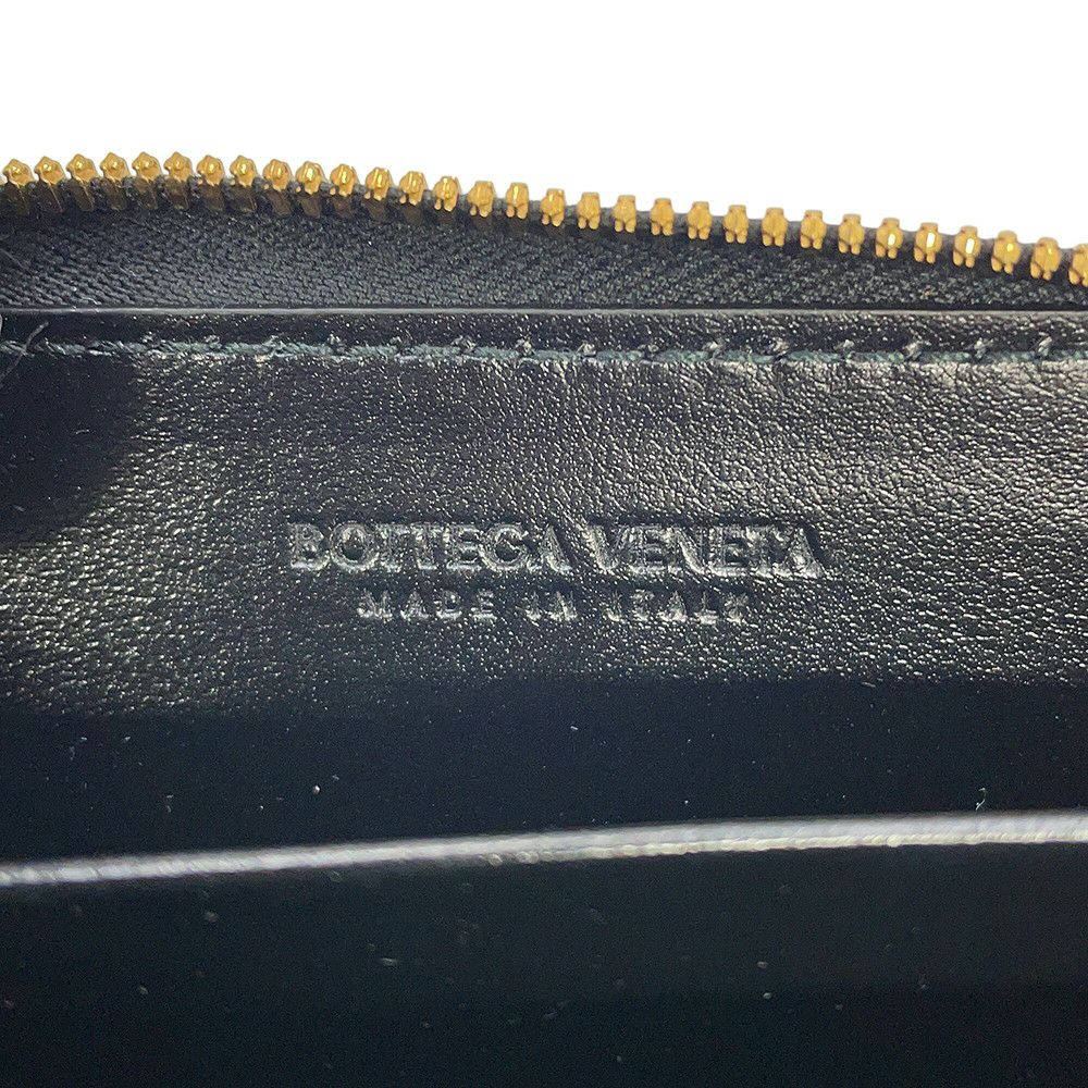 ボッテガヴェネタ コインケース イントレチャート タイニー ジップアラウンドウォレット 749933 BOTTEGA VENETA 黒