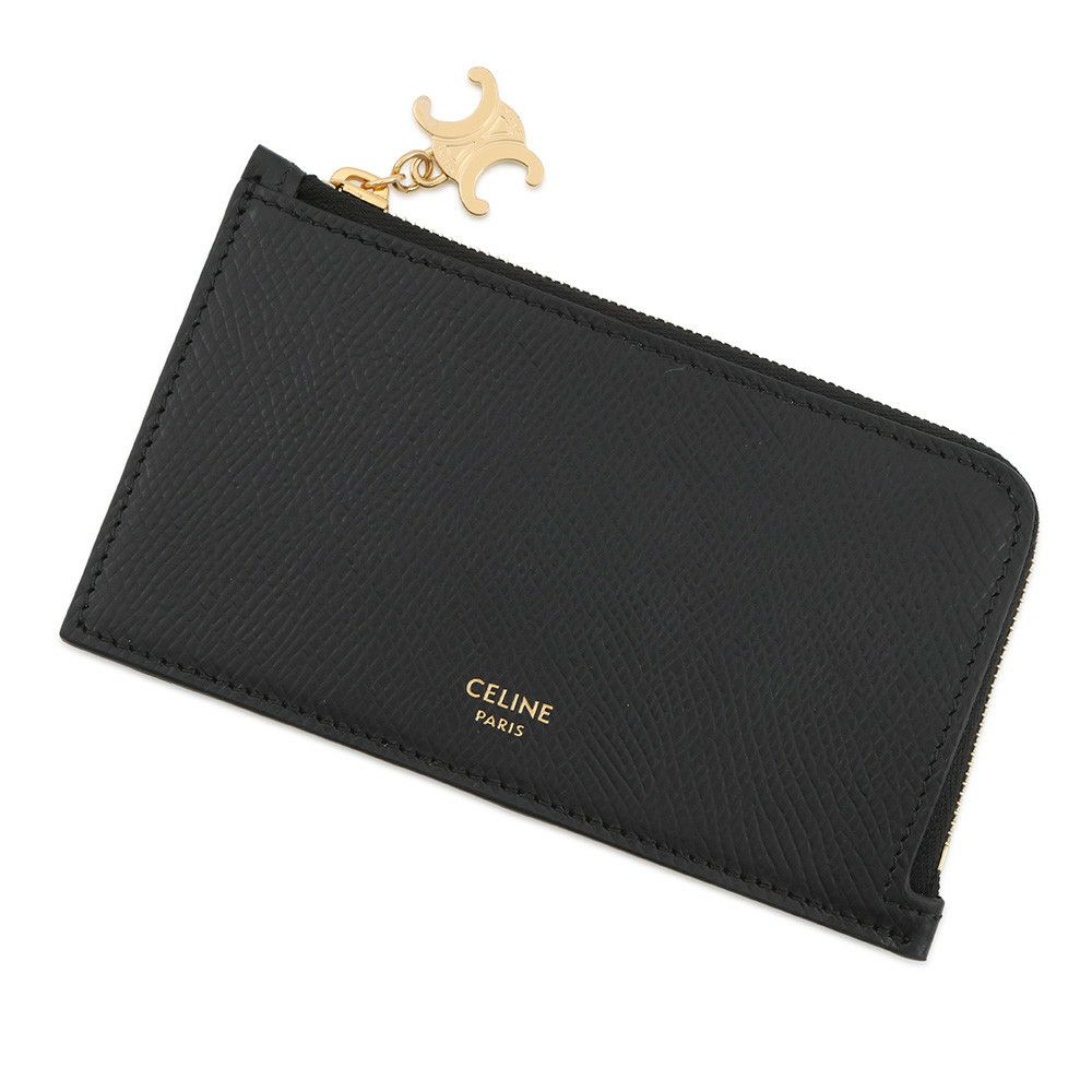 セリーヌ カードケース ジップ付きロングカードホルダー グレインドカーフレザー L10083FVO CELINE 財布 黒