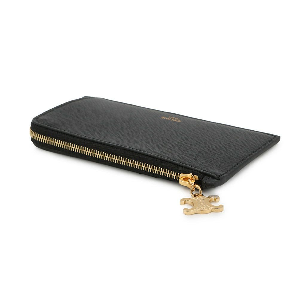 セリーヌ カードケース ジップ付きロングカードホルダー グレインドカーフレザー L10083FVO CELINE 財布 黒