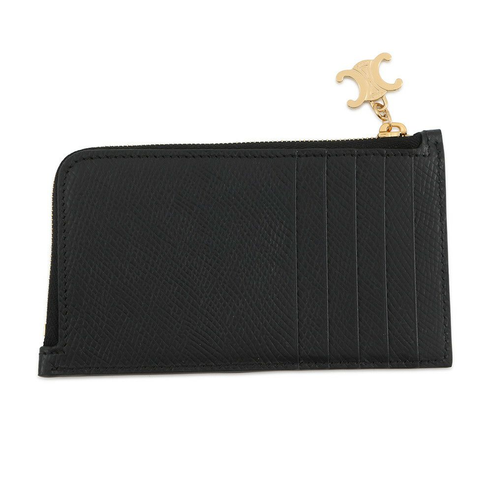セリーヌ カードケース ジップ付きロングカードホルダー グレインドカーフレザー L10083FVO CELINE 財布 黒