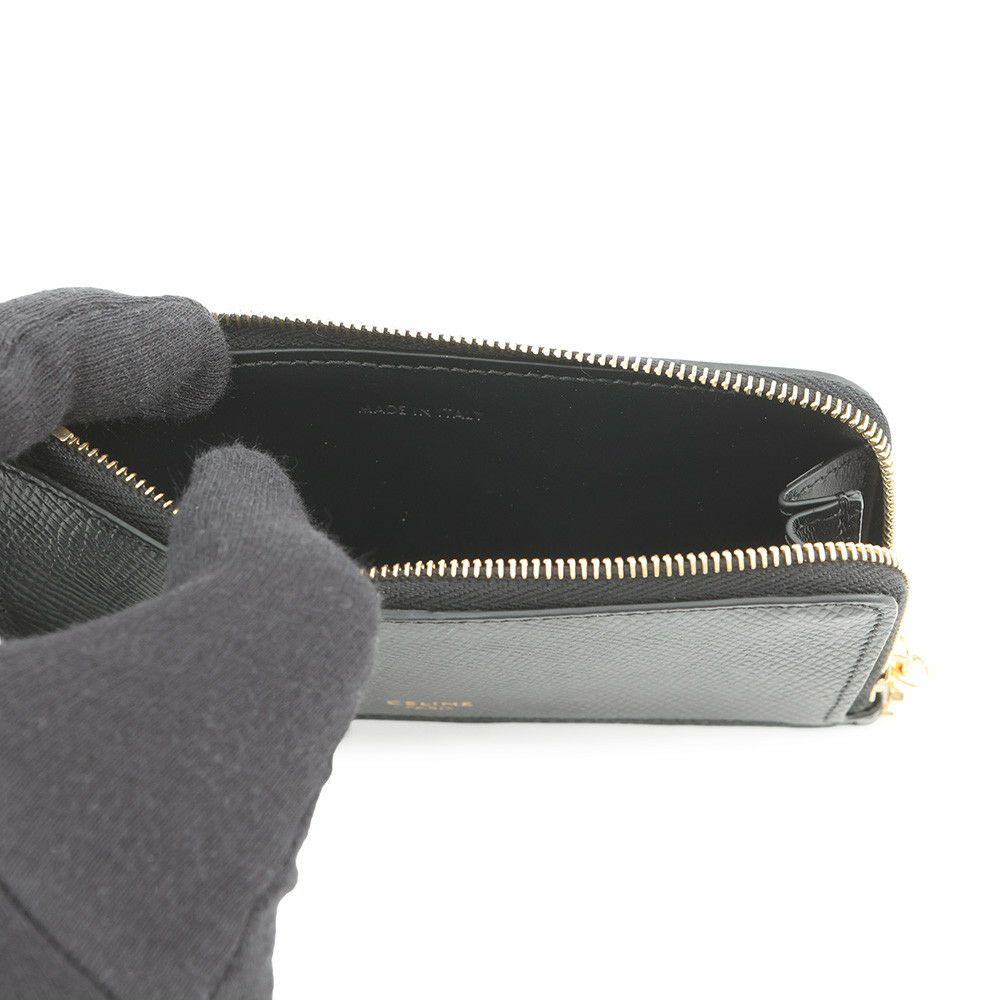 セリーヌ カードケース ジップ付きロングカードホルダー グレインドカーフレザー L10083FVO CELINE 財布 黒
