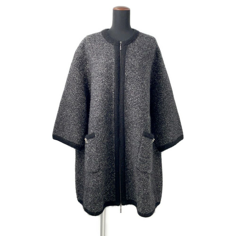 シャネル コート ニットコート アルパカ レディースサイズ36 P50484 CHANEL アウター 黒 シャネル コート ニットコート アルパカ レディースサイズ36 P50484
