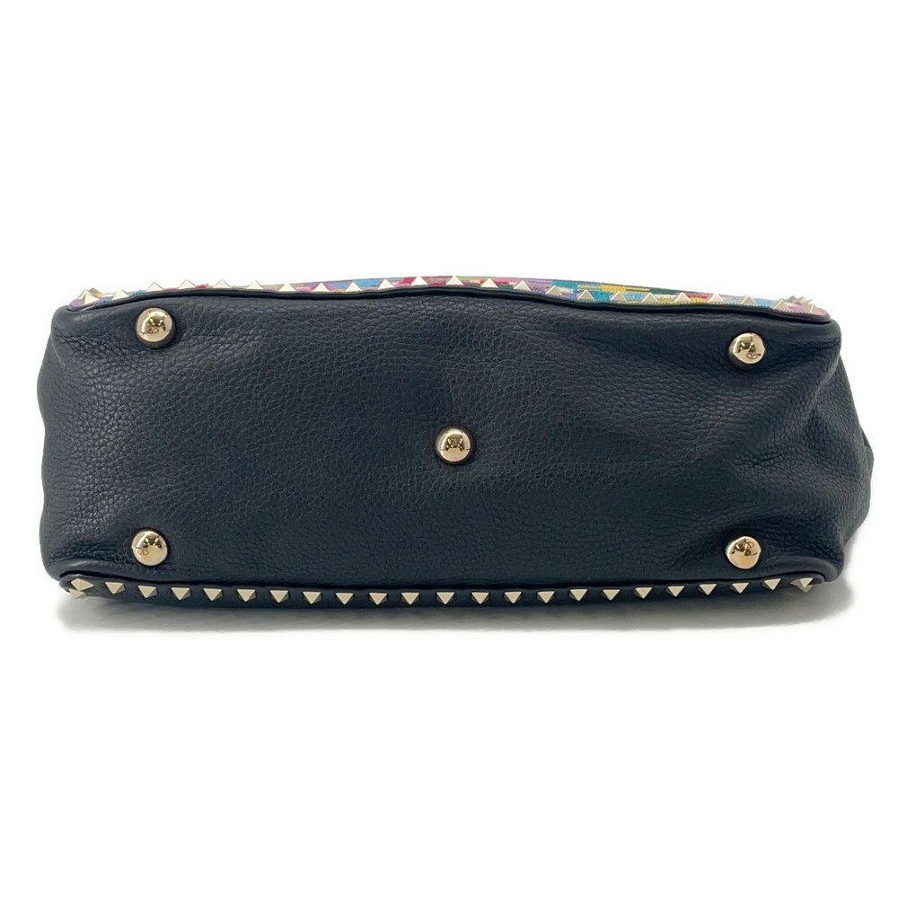ヴァレンティノ・ガラヴァーニ トートバッグ ロックスタッズ レザー VALENTINO 2way 黒