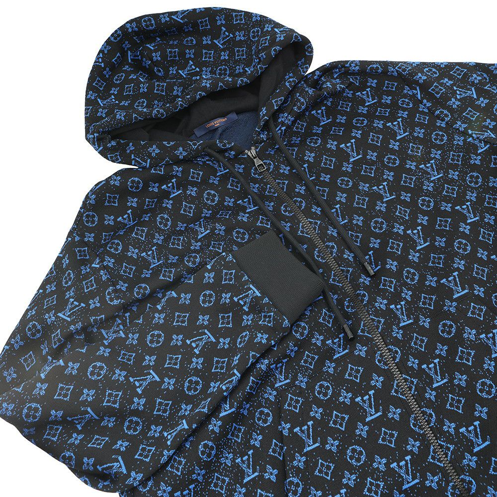 ルイヴィトン パーカー モノグラム ジップアップ フーディ メンズXL LOUIS VUITTON ヴィトン 黒