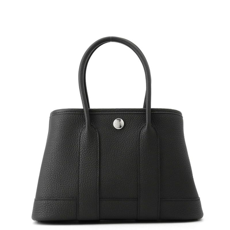 エルメス トートバッグ ネオ・ガーデン 23 ガーデンパーティ ブラック/シルバー金具 ネゴンダ K刻印 黒