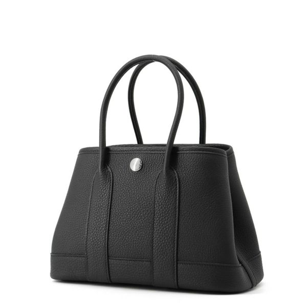 エルメス トートバッグ ネオ・ガーデン 23 ガーデンパーティ ブラック/シルバー金具 ネゴンダ K刻印 黒