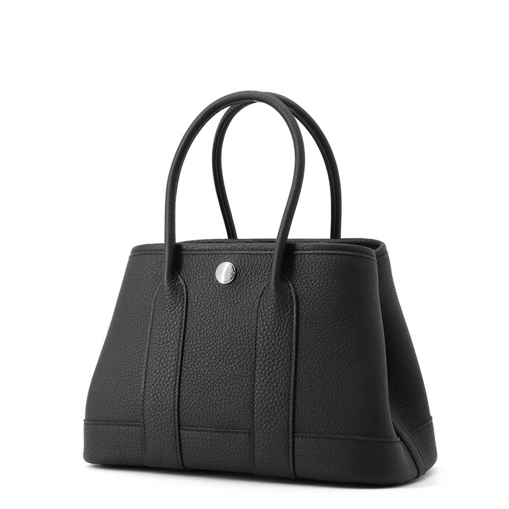 エルメス トートバッグ ネオ・ガーデン 23 ガーデンパーティ ブラック/シルバー金具 ネゴンダ K刻印 黒