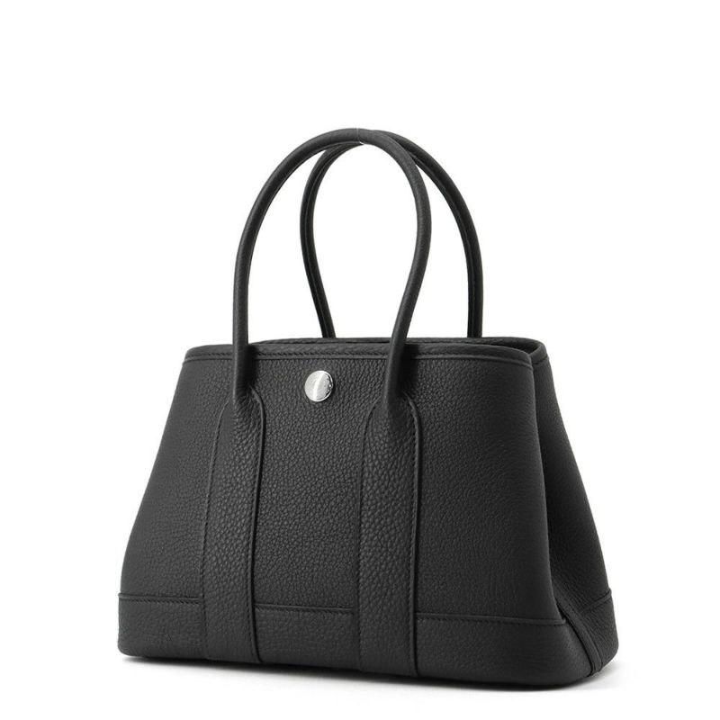 エルメス トートバッグ ネオ・ガーデン 23 ガーデンパーティ ブラック/シルバー金具 ネゴンダ K刻印 黒