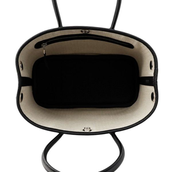 エルメス トートバッグ ネオ・ガーデン 23 ガーデンパーティ ブラック/シルバー金具 ネゴンダ K刻印 黒