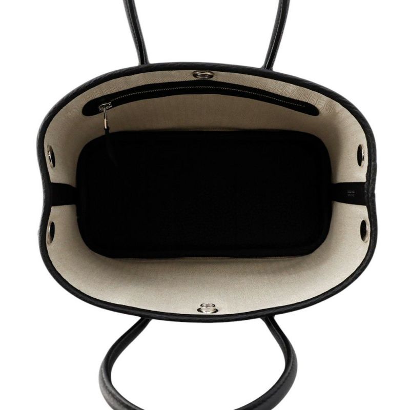 エルメス トートバッグ ネオ・ガーデン 23 ガーデンパーティ ブラック/シルバー金具 ネゴンダ K刻印 黒