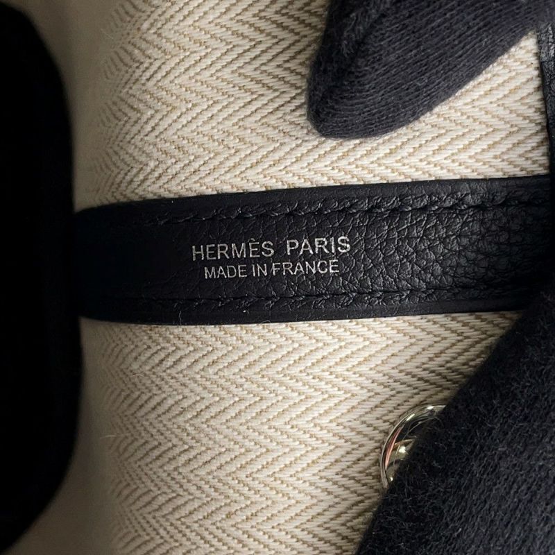 エルメス トートバッグ ネオ・ガーデン 23 ガーデンパーティ ブラック/シルバー金具 ネゴンダ K刻印 黒