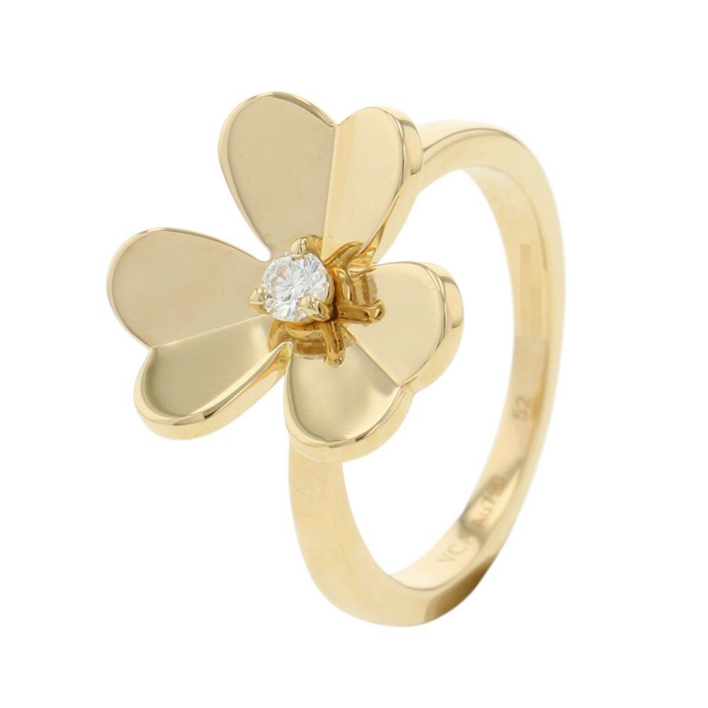 ヴァンクリーフ&アーペル リング フリヴォル 1フラワー スモールモデル ダイヤモンド 1P 0.08ct K18YG サイズ52 VCARP2DS00 指輪
