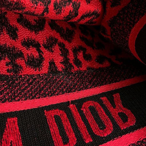 クリスチャン・ディオール トートバッグ ブックトート レオパード ミディアム M1296ZRHM Christian Dior ヒョウ柄 黒