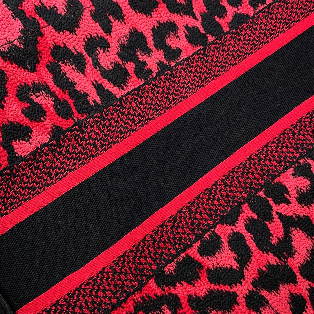 クリスチャン・ディオール トートバッグ ブックトート レオパード ミディアム M1296ZRHM Christian Dior ヒョウ柄 黒