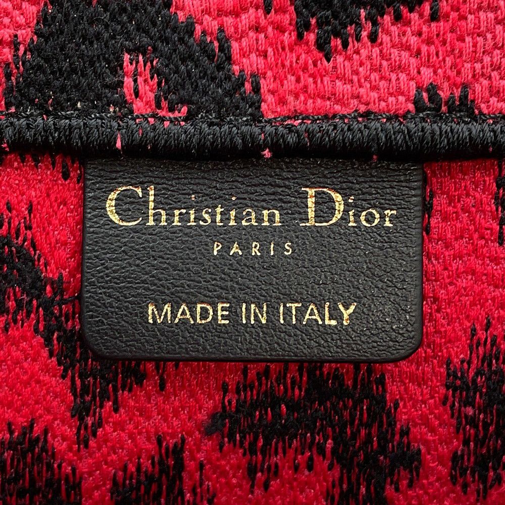 クリスチャン・ディオール トートバッグ ブックトート レオパード ミディアム M1296ZRHM Christian Dior ヒョウ柄 黒