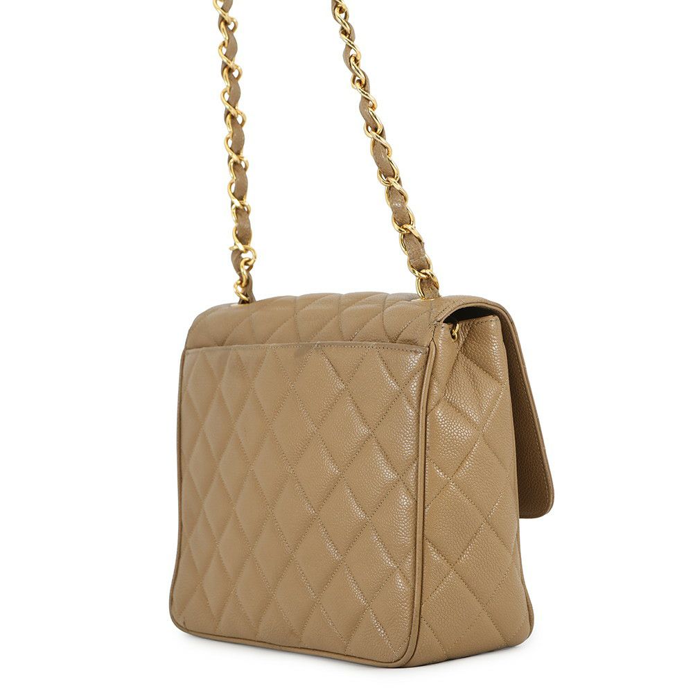 シャネル チェーンショルダーバッグ デカココ ココマーク マトラッセ キャビアスキン CHANEL